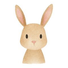 Obraz premium PNG Cute watercolor bunny illustration.