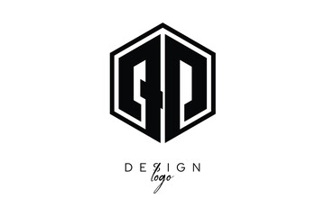 QD Polygon Monogram Logo – Modern Hexagon Shield Emblem for Creative Branding & Identity Design