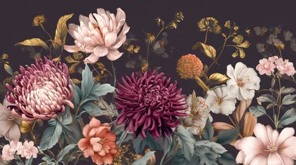 Stickers Bloemenwinkel Dramatic vintage floral arrangement with dark moody background  © Al-Mamun