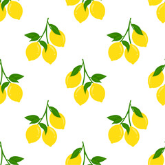 Seamless pattern with cute lemon.