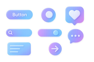 Pastel gradient ui elements for modern web design