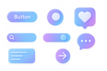 Pastel gradient ui elements for modern web design