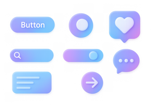 Pastel gradient ui elements for modern web design