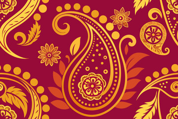Elegant Paisley Seamless Pattern Design