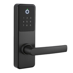 Smart digital door lock with black design and keypad for secure and modern home access solutions