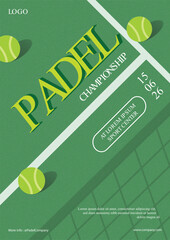 Poster Flat design padel championship template