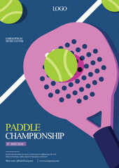 Poster Flat design padel championship template
