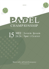 Poster Flat design padel championship template