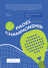Poster Flat design padel championship template