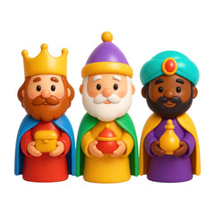 Fototapeta premium PNG Colorful Three Wise Men Illustration