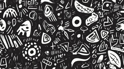 Naklejka premium Abstract Black and White Patterns with Dynamic Geometric Shapes