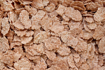 Close-up detail of cereal. A pile of crispy cereal.