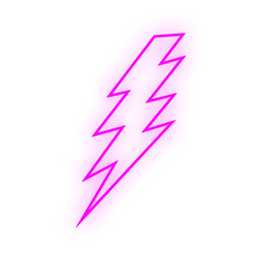 pink lightning bolt sign isolated on transparent background