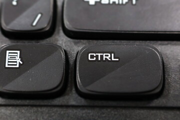 Macro Shot of Control Key on Keyboard – Closeup Technology Photography