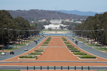 Anzac Avenue in Canberra, Australia,  looking to Parliament House