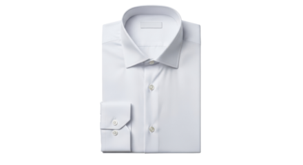 Crisp White Folded Business Dress Shirt Product Shot isolated PNG with Transparent Background