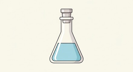 Light blue flask illustration