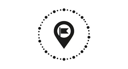 Location icon with flag