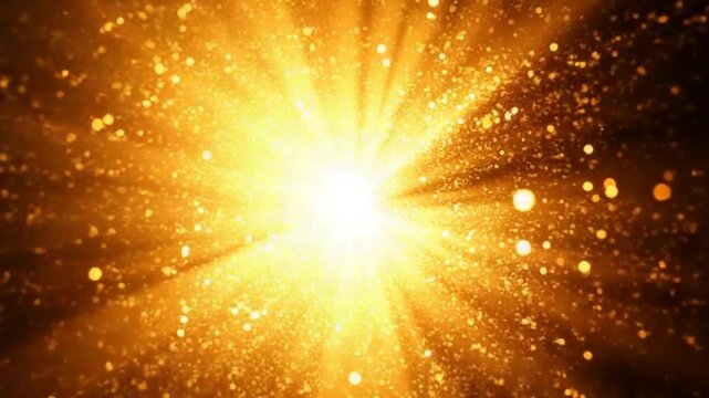 Particle Explosion Shockwave - A bright yellow light is shining through a cloud of glitter
