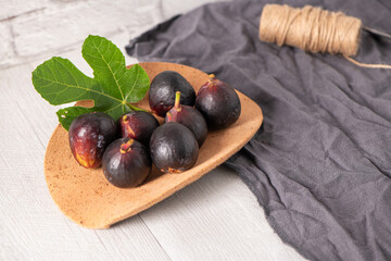 Fresh Black Mission Figs on a Plate