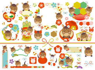 2026年 午年　正月のイラストセット_文字なし