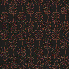 Print autumn_leaves_line_art_pattern_background