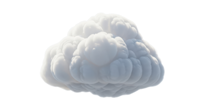 Fluffy cloud formation as a weather concept isolated PNG with Transparent Background