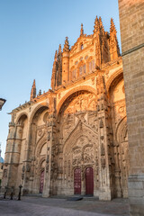 Fototapeta premium Magnificent historic facade of the Salamanca Cathedral, Spain