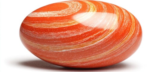 Orange egg with swirling patterns