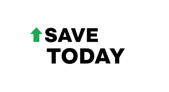 Save Today message for retail promotions isolated PNG with Transparent Background