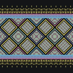 Geometric Ethnic Oriental Ikat Seamless Pattern Traditional Design for Background, Carpet, Wallpaper, Clothing, Wrapping
