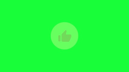 SUBSCRIBE POP UP BUTTON ON GREEN SCREEN. Pop up youtube like subscribe and bell icon cursor animation button clicked, call to action animating Motion graphic with alpha channel background. - Powered by Adobe