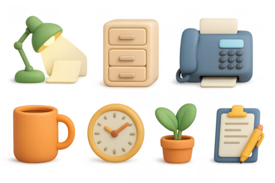 Cozy office essentials in pastel tones for a warm workspace atmosphere