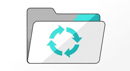 Gray folder icon with teal circular arrows