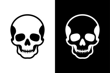 Skull Symbol Icon Vector. Flat Design Black and White Illustration