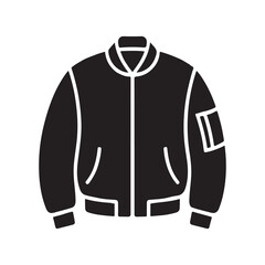 Naklejka premium Bomber jacket stylish outerwear clothing fashion solid icon graphic