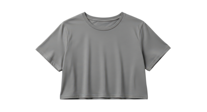Gray T-shirt Mockup for Clothing Brand isolated PNG with Transparent Background