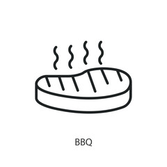 BBQ thin line vector icons.