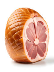 Smoked ham isolated on a white background.