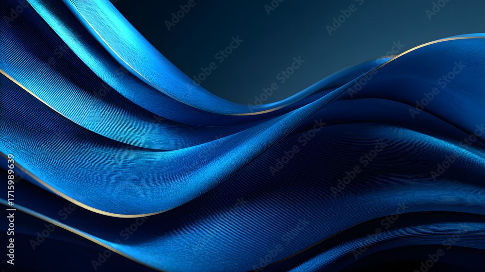 Poster modern blue abstract background with dynamic lines and curves
