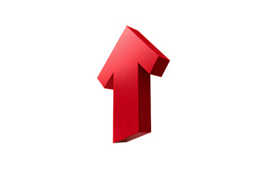 3d red arrow pointing up, isolated on a transparent background, png file.v.png