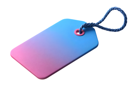3d icon of a simple price tag with blue and pink colors, transparent background, png filecv.png - Powered by Adobe