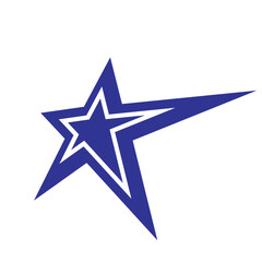 Obraz premium Y2K Minimalist Geometric Star Shape Graphic Illustration in Deep Blue Color