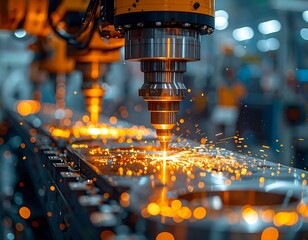 Industrial robot welding metal