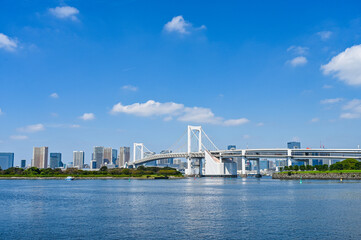 Naklejka premium 日本東京お台場からの都市風景
