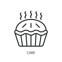Cake thin line vector icons.