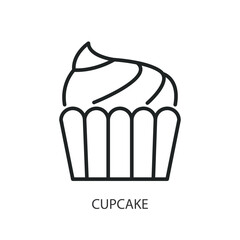 Cupcake thin line vector icons.