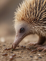 this is a side view of a echidna looking for ants