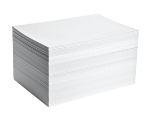 Neatly Stacked A4 Paper Sheets Isolated on White Background for Design Projects