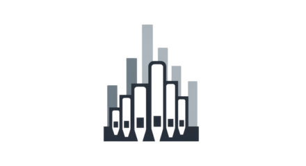 Graphic illustration of pipe organ isolated PNG with Transparent Background